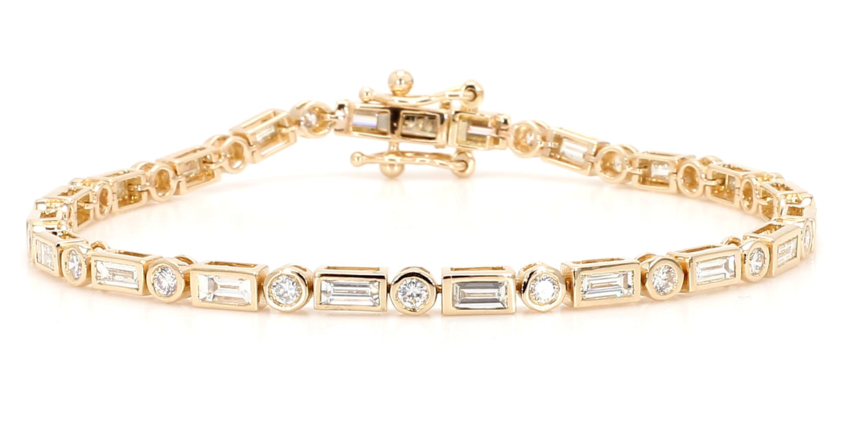 Natural White Baguette Diamond Bracelet