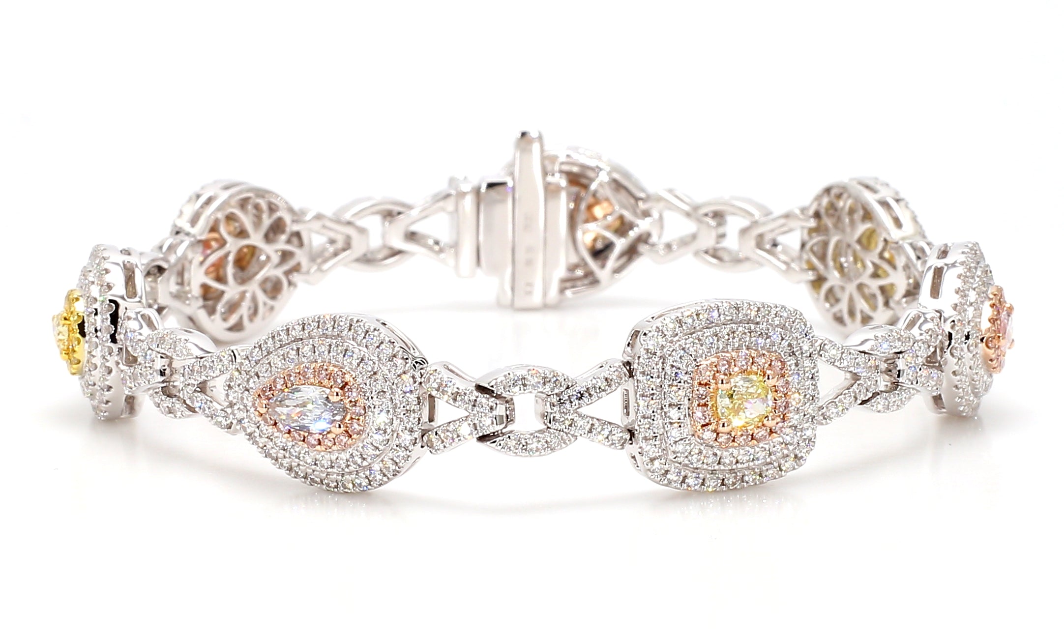 Natural Blue Pear Diamond Bracelet Gia Certified