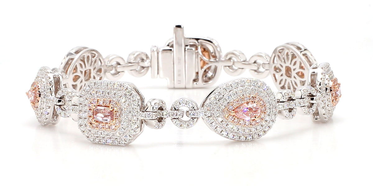 Natural Pink Pear Diamond Bracelet | GIA Certified