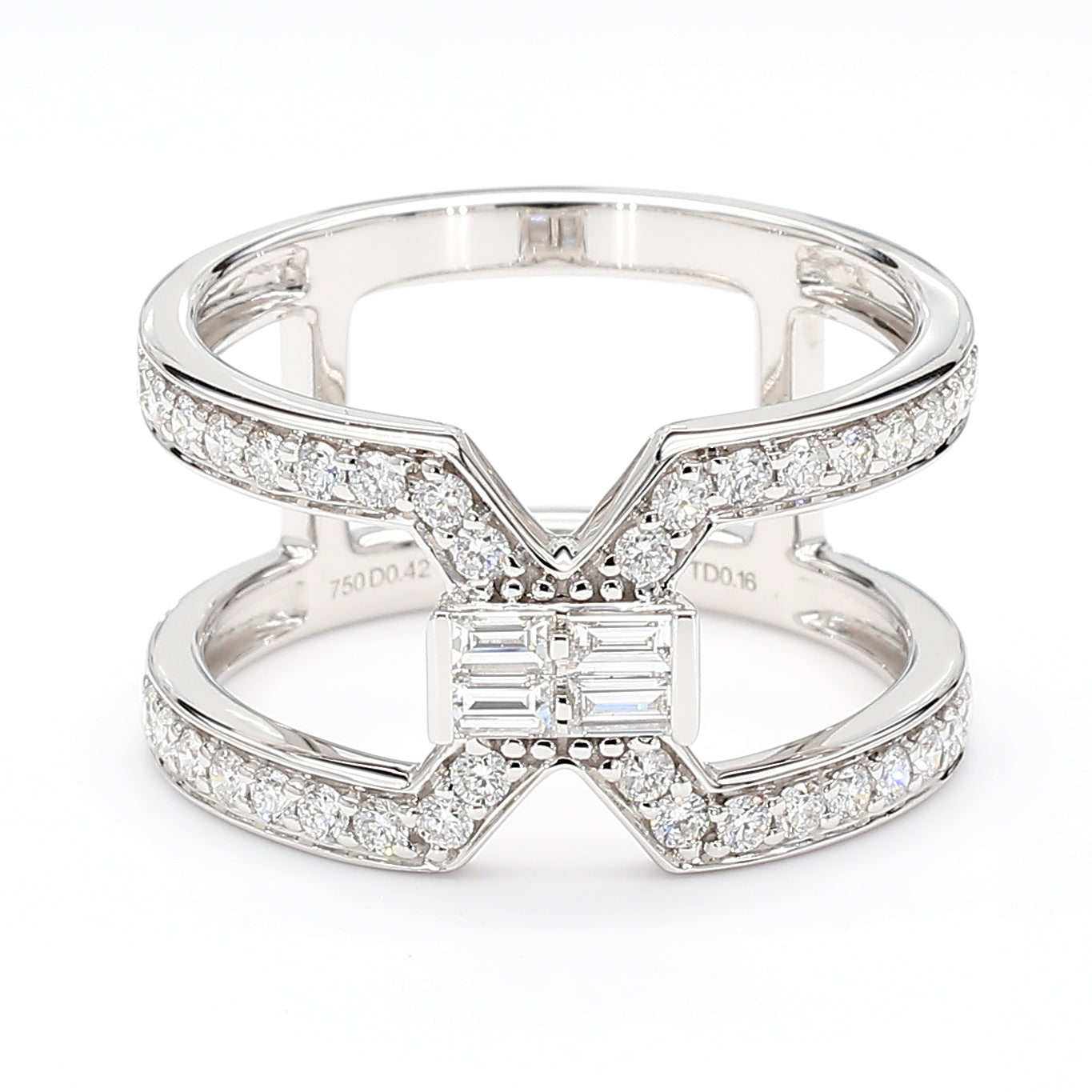 Natural Baguette Diamond X RING