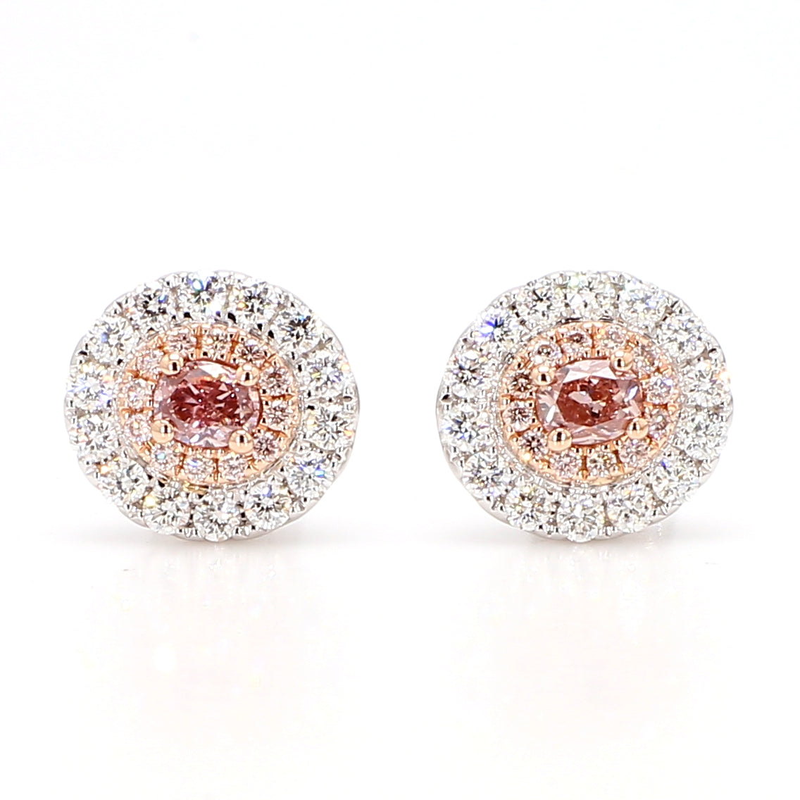 Natural Orange Oval Diamond Earring Gia Certified