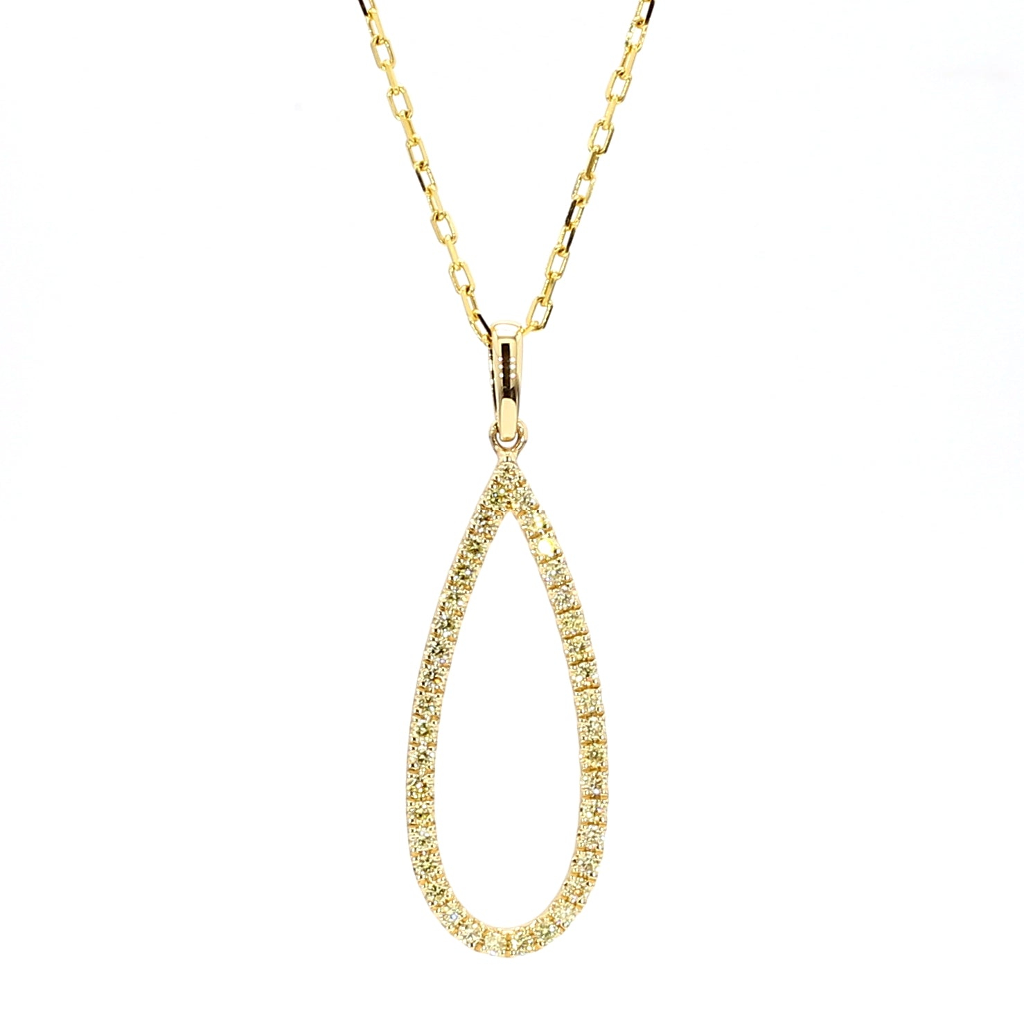 Natural Yellow Round Diamond Pendant