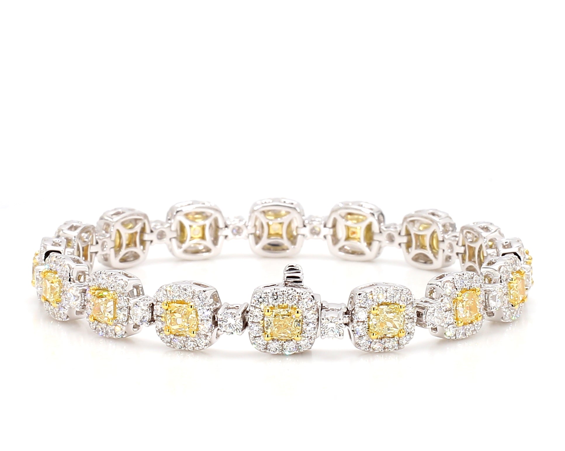 Natural Yellow Cushion Diamond Bracelet