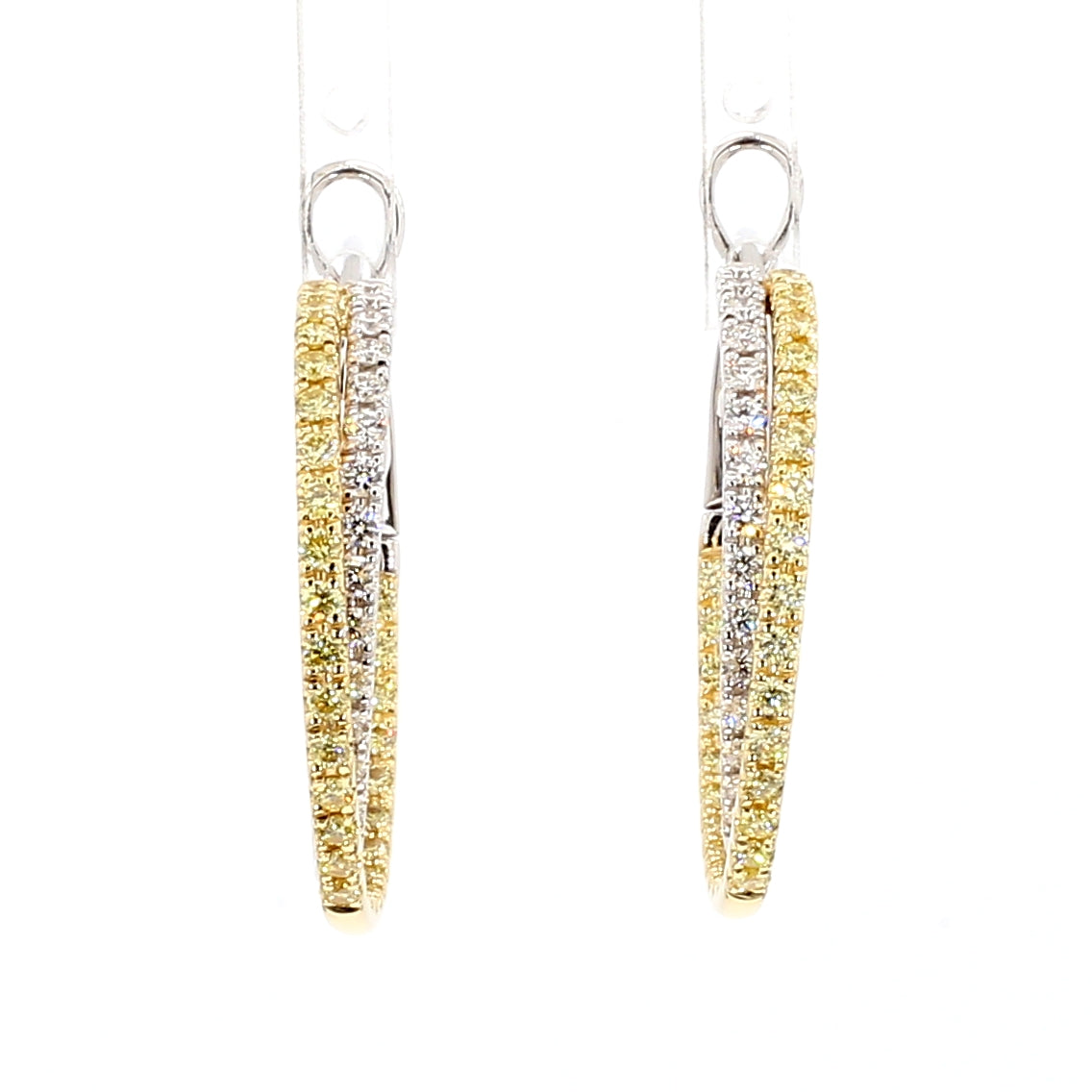 Natural Yellow Round Diamond Earring