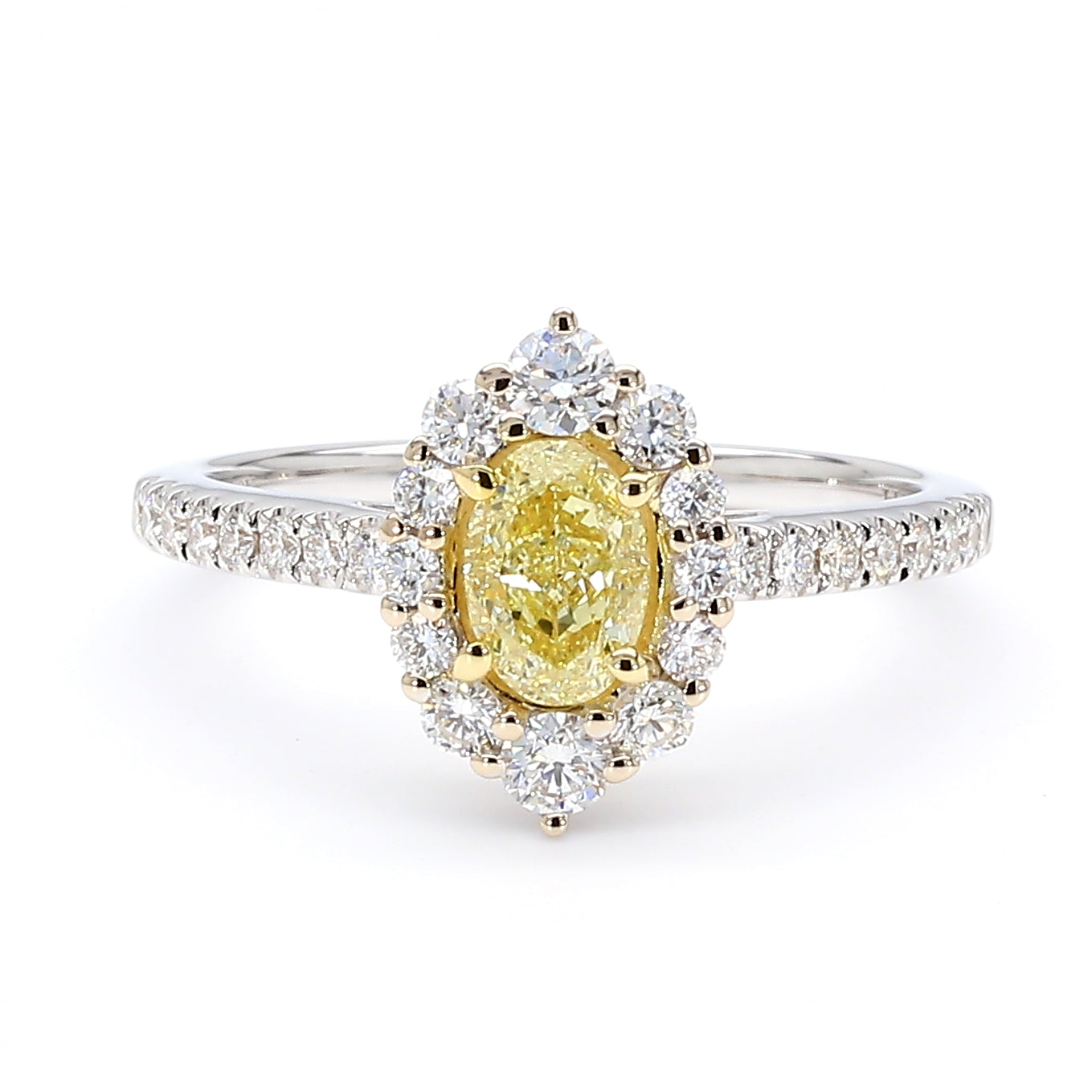 Natural Yellow Oval Diamond Ring