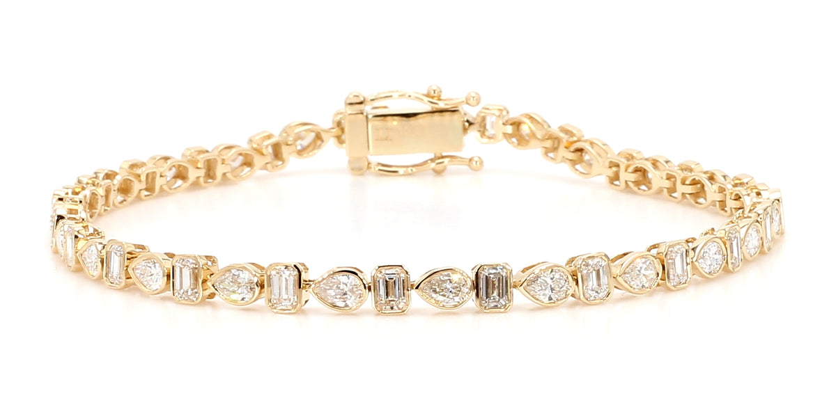 Natural White Pear Diamond Bracelet