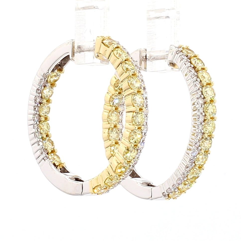 Natural Yellow Round Diamond Earring