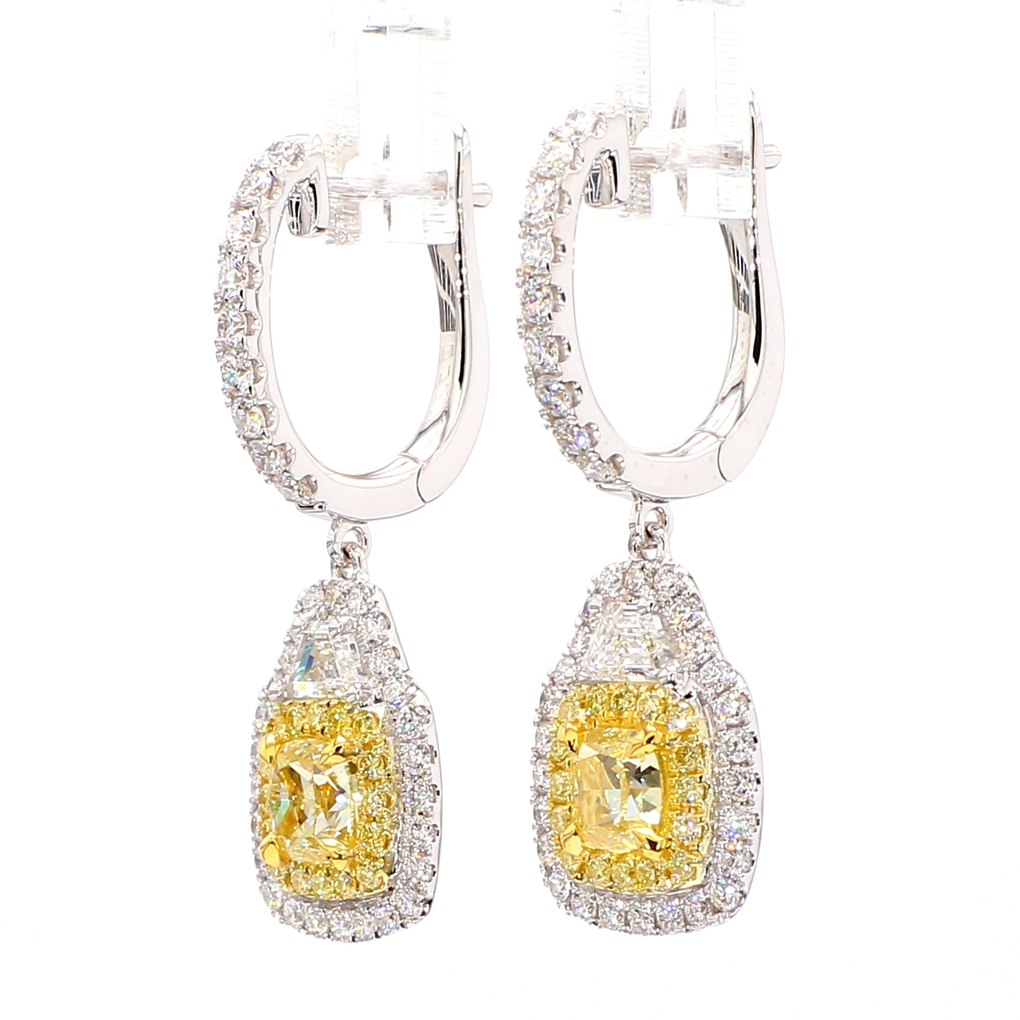 Natural Yellow Cushion Diamond Earring GIA Certified product image 2