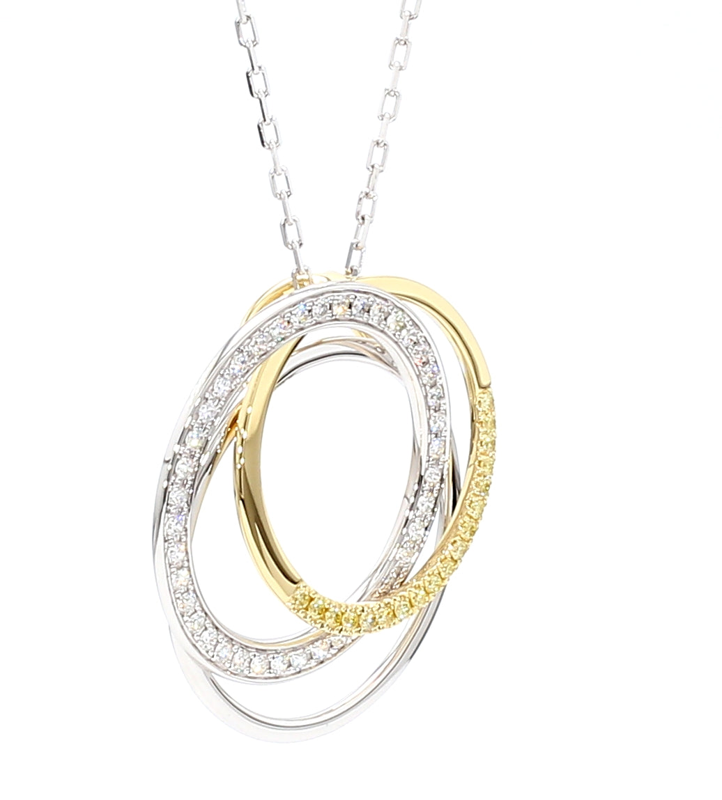 Natural Yellow Round Diamond Pendant