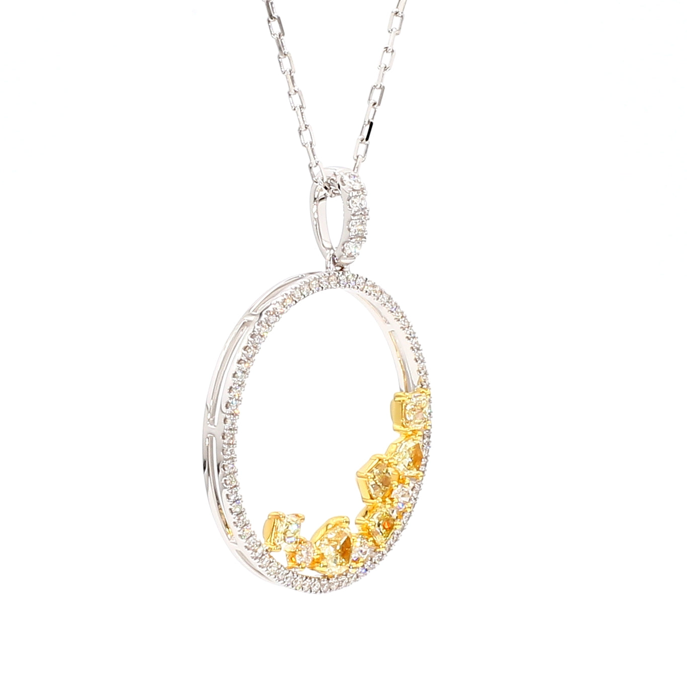 Natural Yellow Radiant Diamond Pendant