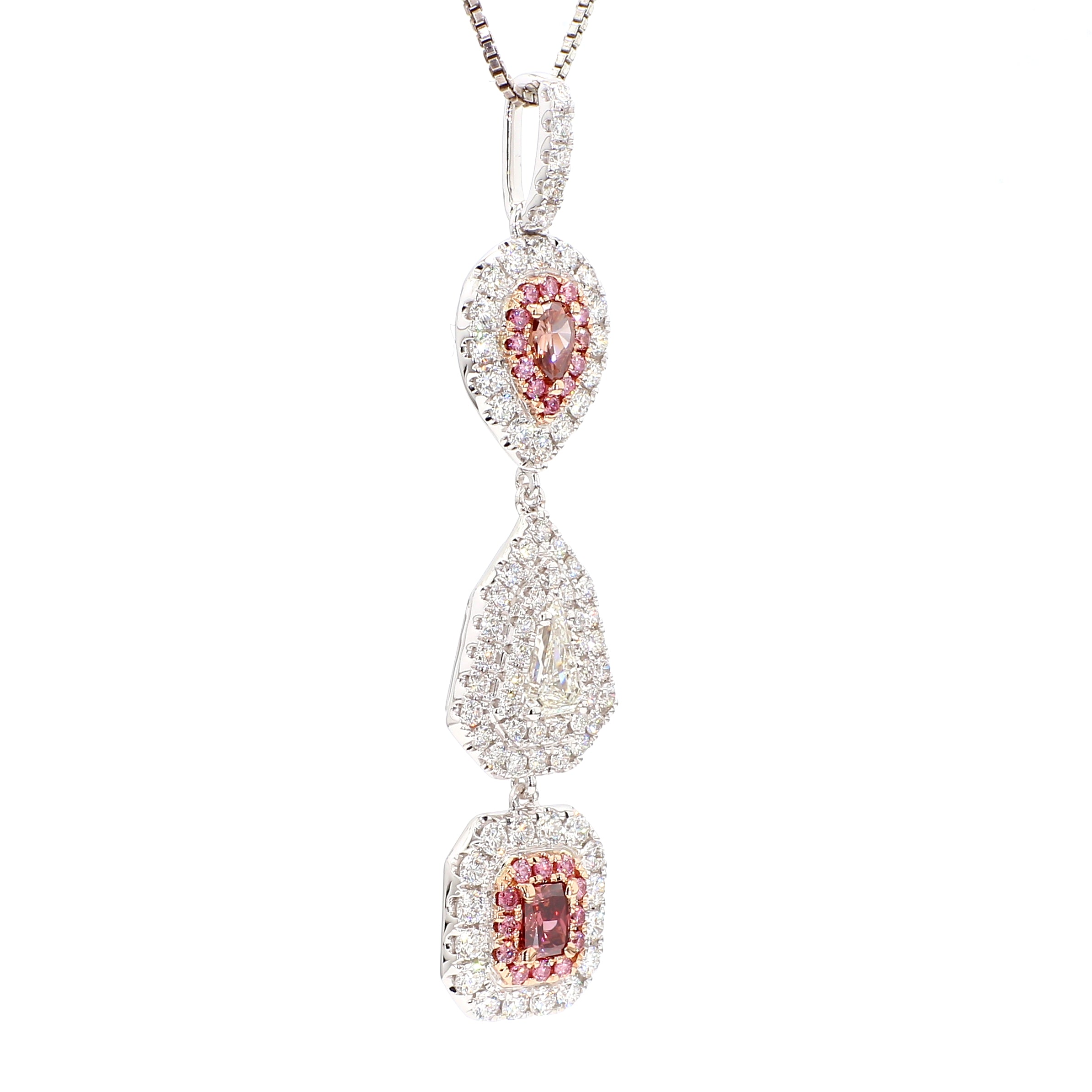 Natural Pink Pear Diamond Pendant Gia Certified