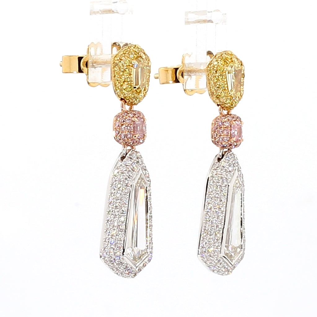 Natural White Kite Diamond Earring | GIA Certified