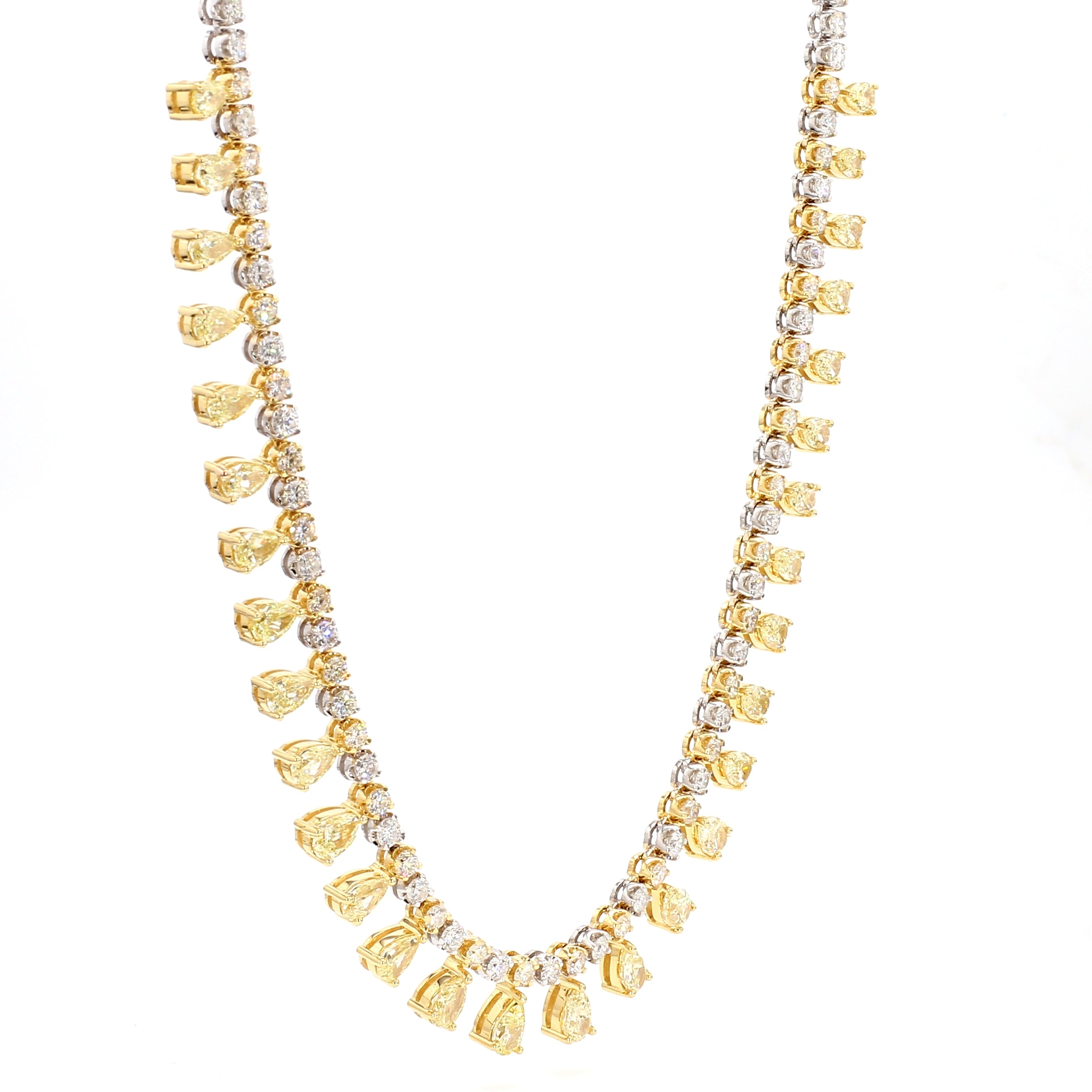 Natural Yellow Pear Diamond NECKLACE