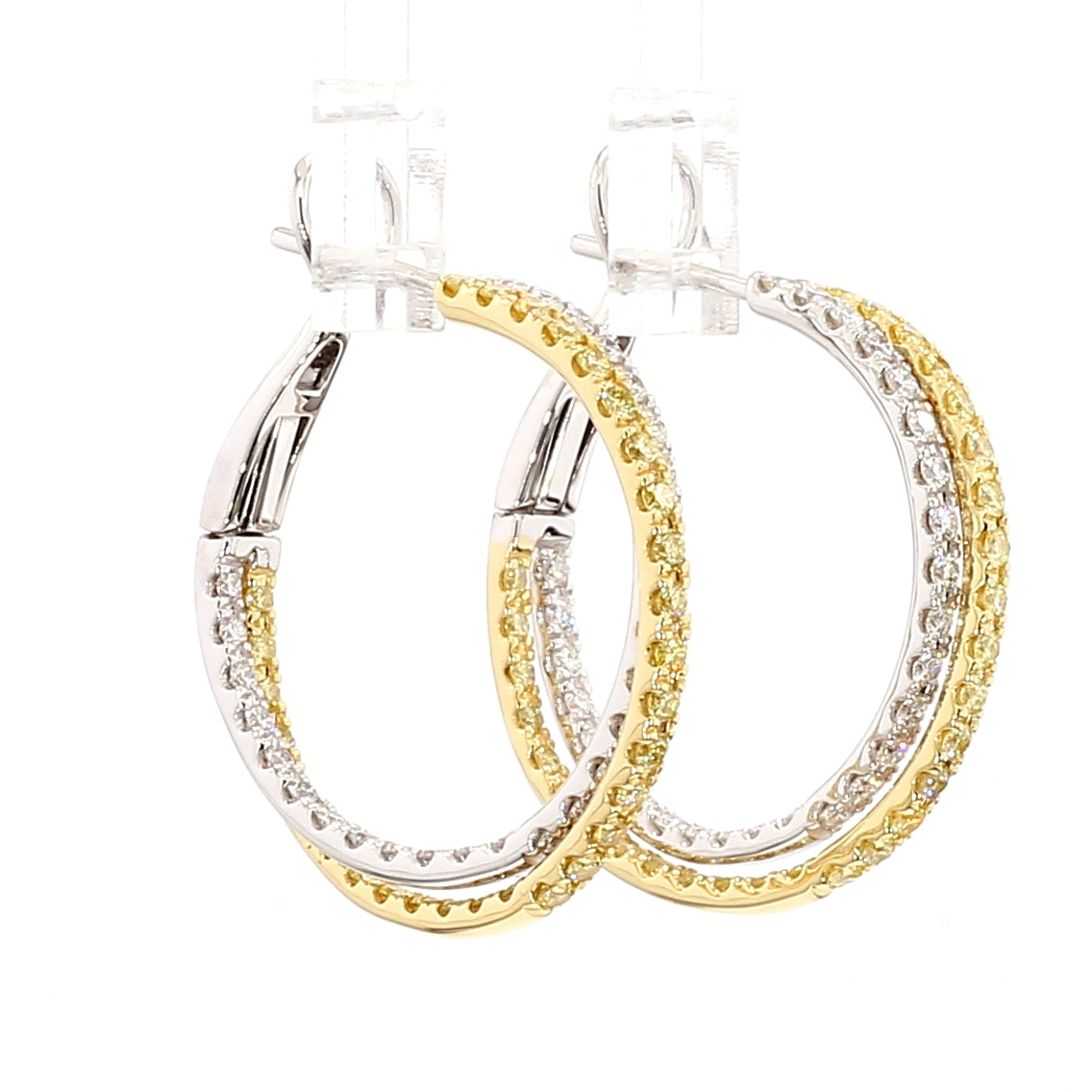 Natural Yellow Round Diamond Earring