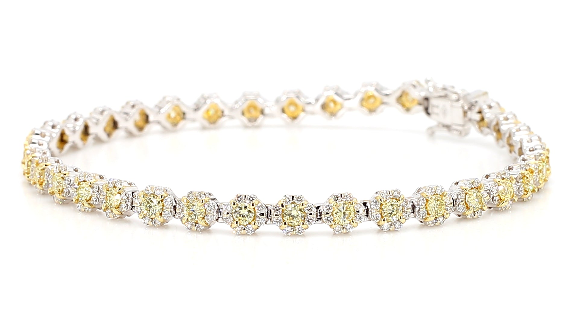 Natural Yellow Round Diamond Bracelet