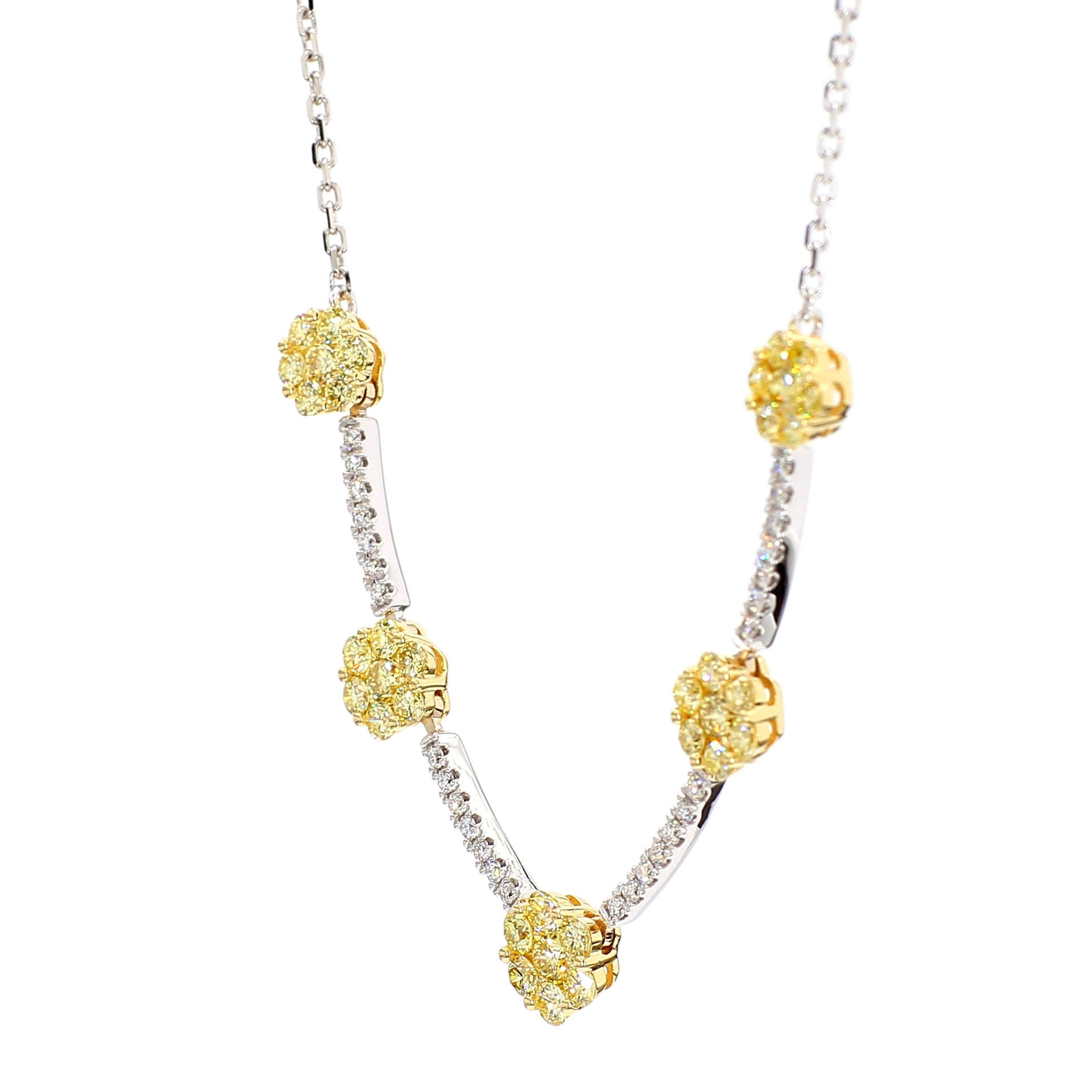 Natural Yellow Round Diamond Necklace product image 2