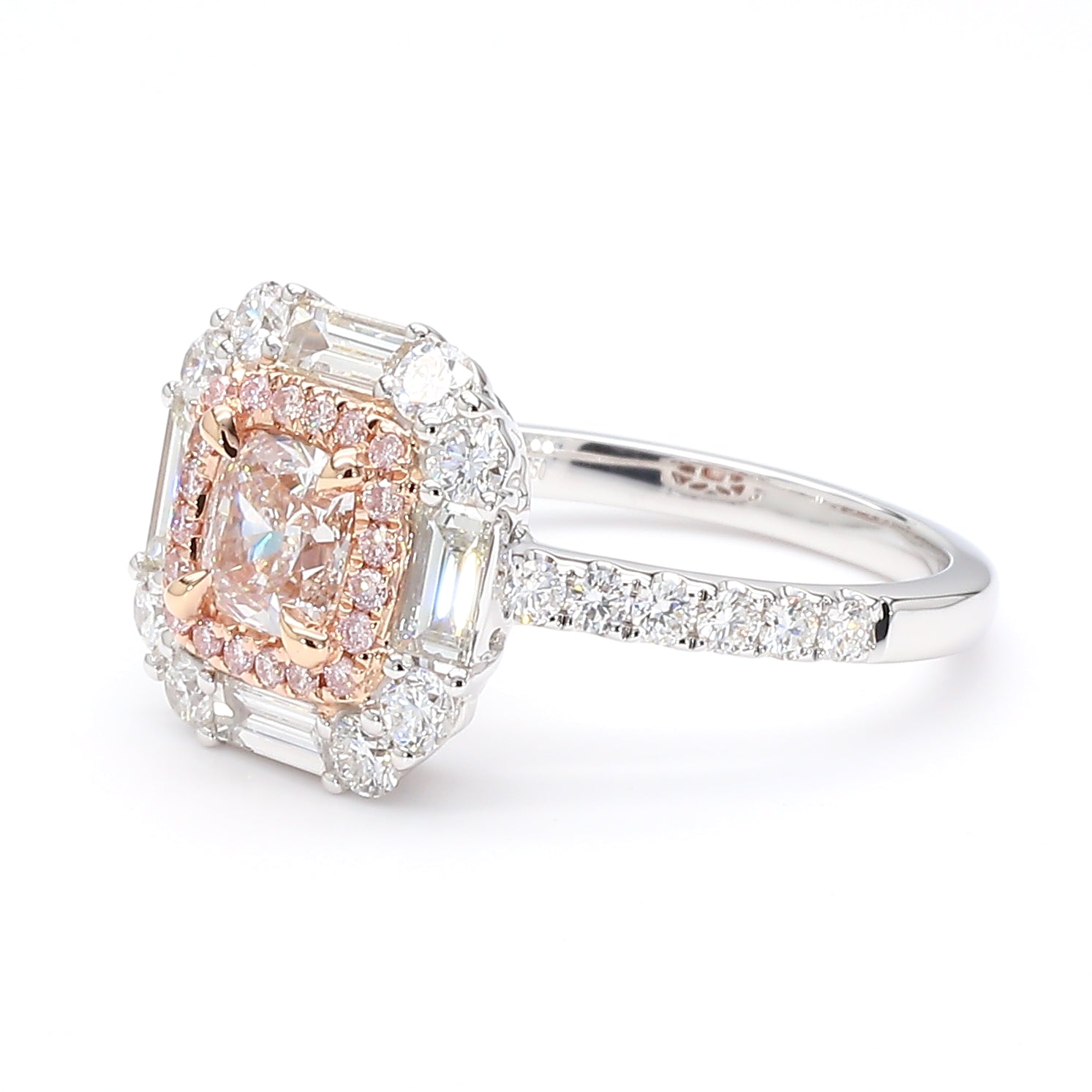 Natural Purple Cushion Diamond Ring Gia Certified
