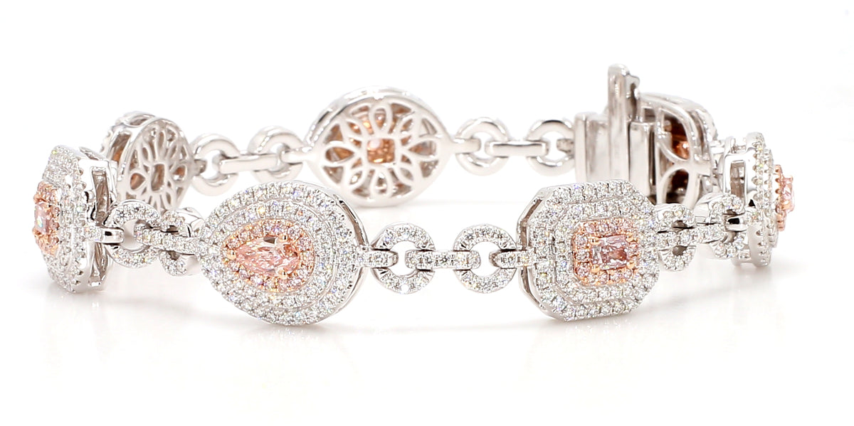 Natural Pink Pear Diamond Bracelet | GIA Certified