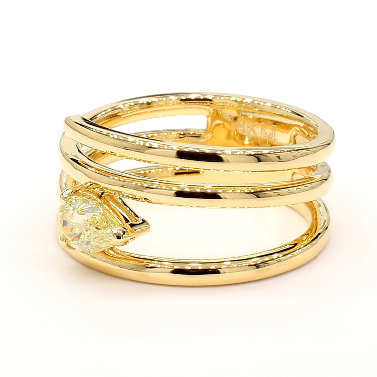 Natural Yellow Pear Diamond Ring product image 2