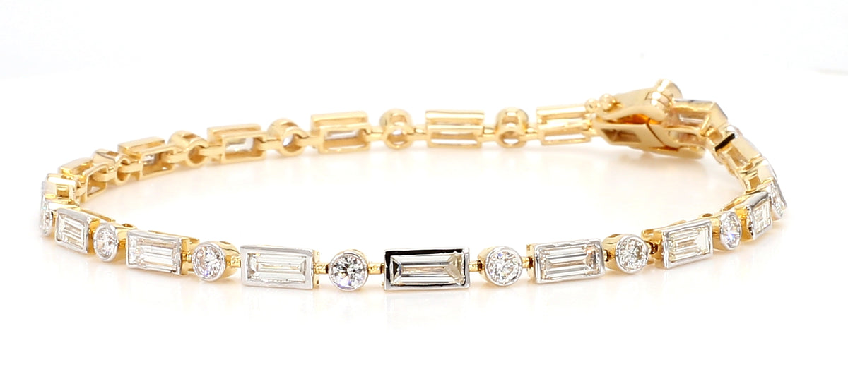 Natural White Baguette Diamond Bracelet