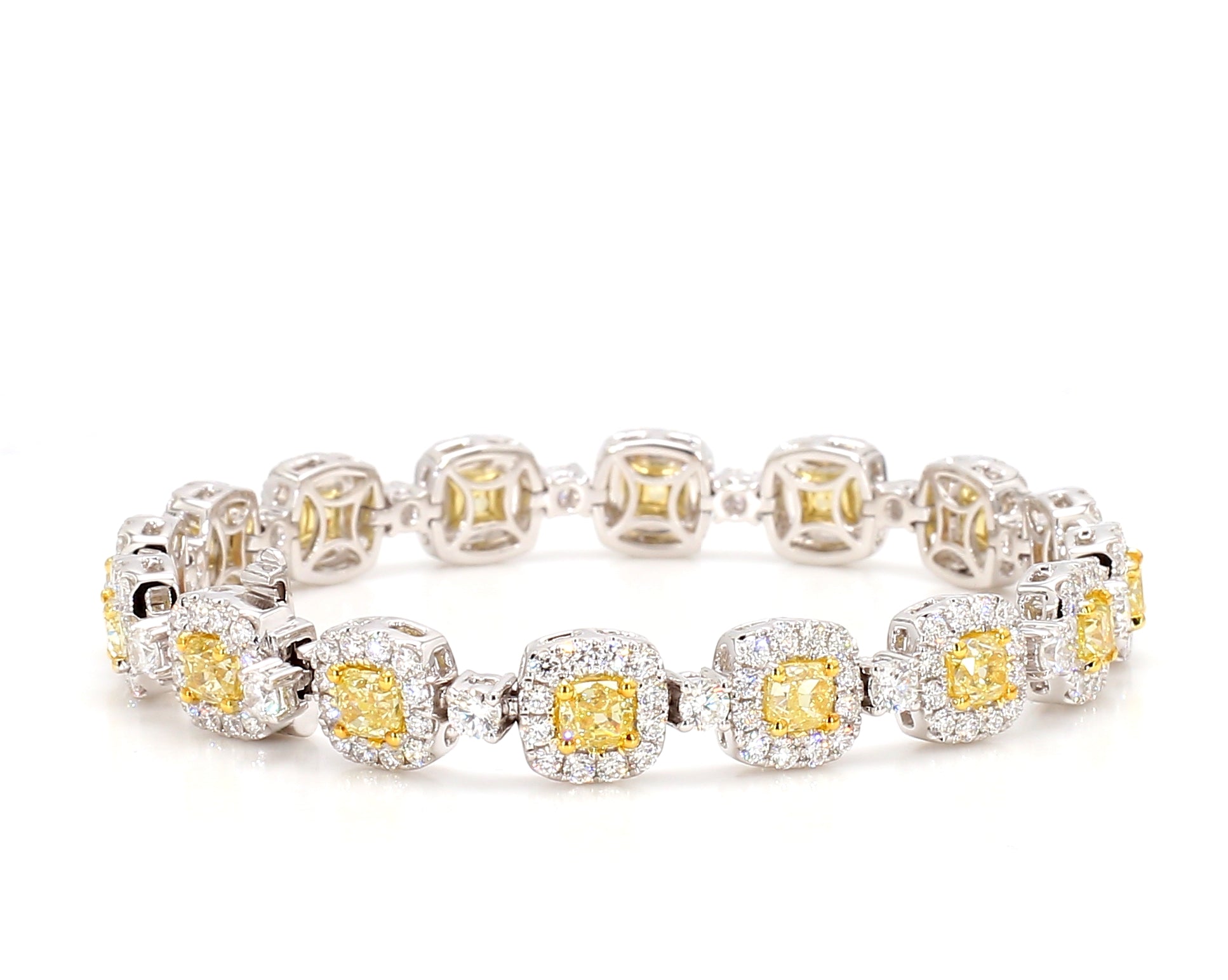 Natural Yellow Cushion Diamond Bracelet