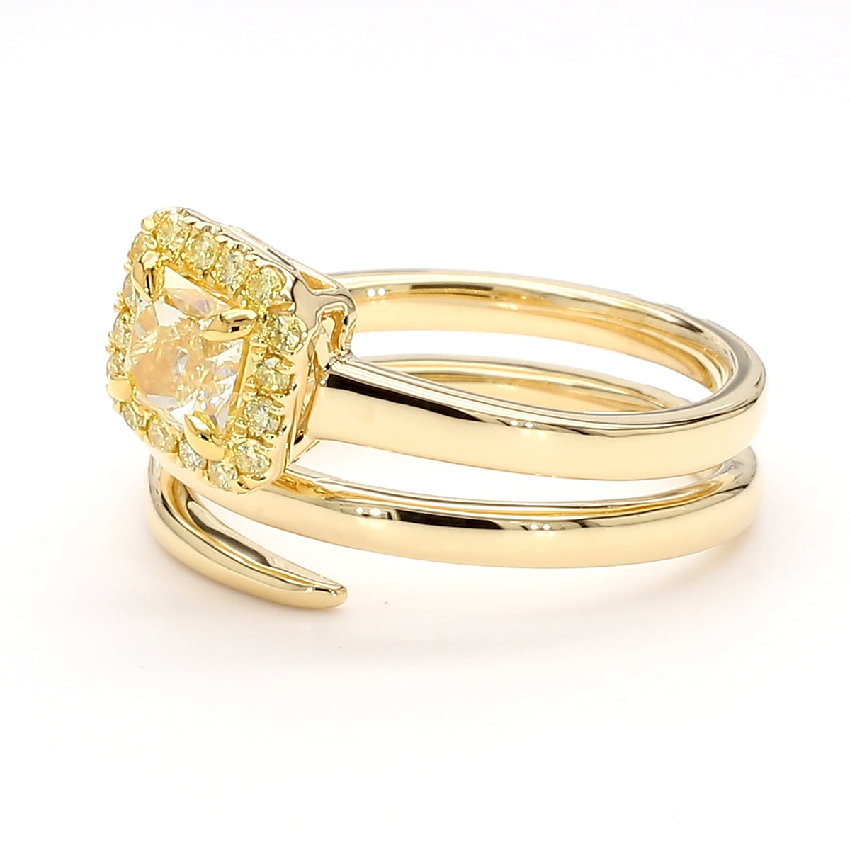 Natural Yellow Radiant Diamond Ring | GIA Certified