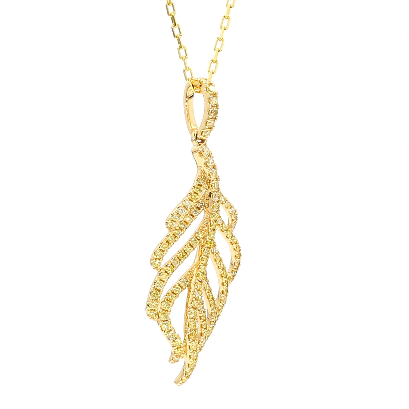 Natural Yellow Round Diamond Pendant