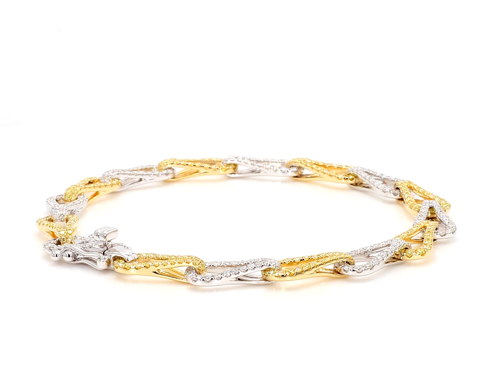 Natural Yellow Round Diamond Bracelet