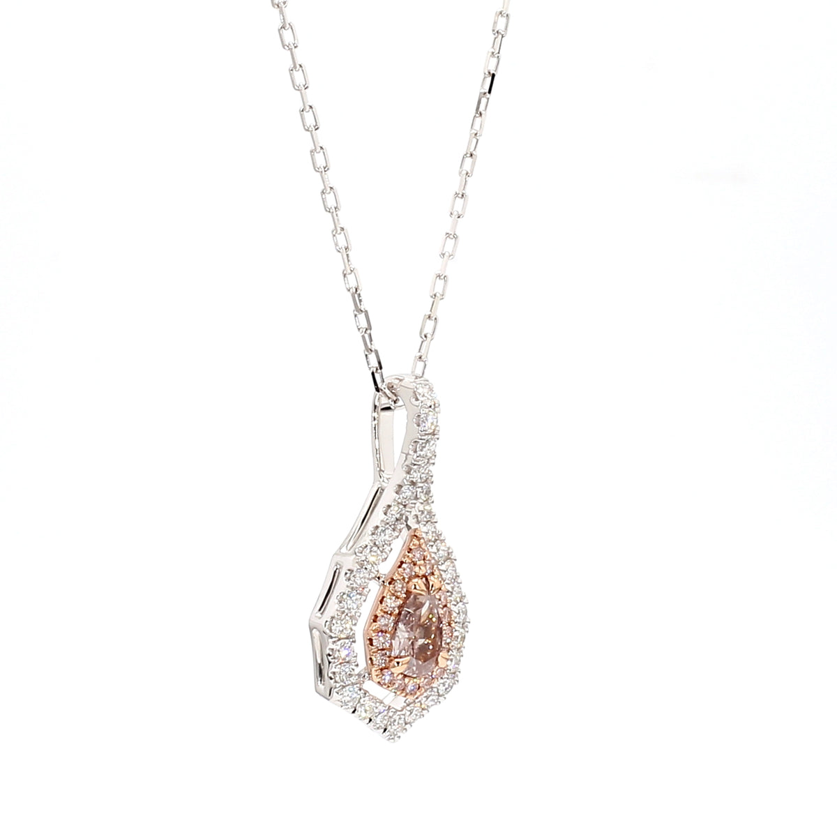 Natural Pink Pear Diamond Pendant | GIA Certified