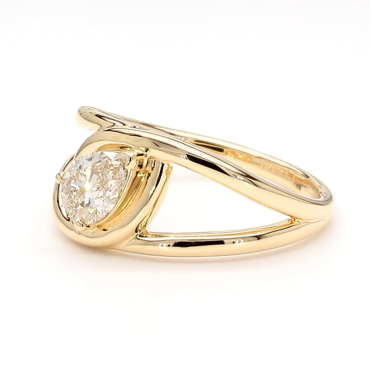 Natural White Pear Diamond Ring