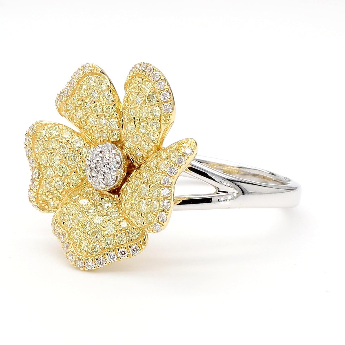 Natural Yellow Round Diamond Ring