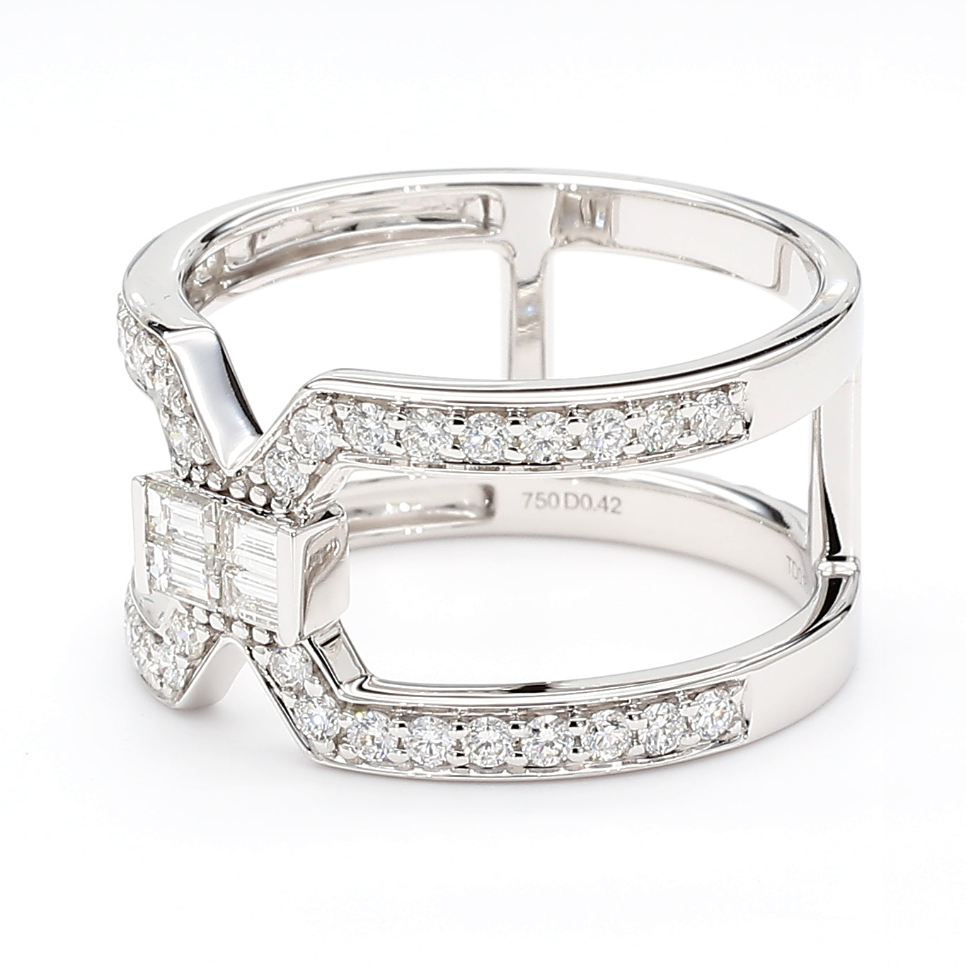 Natural Baguette Diamond X RING