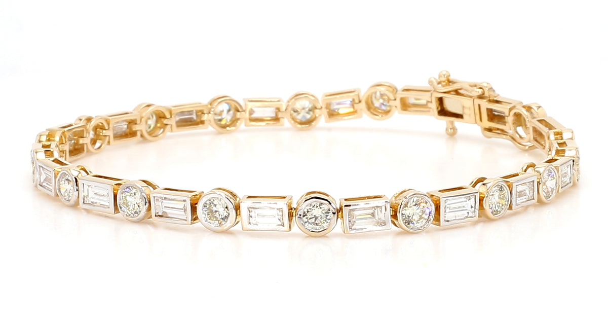 Natural White Baguette Diamond Bracelet