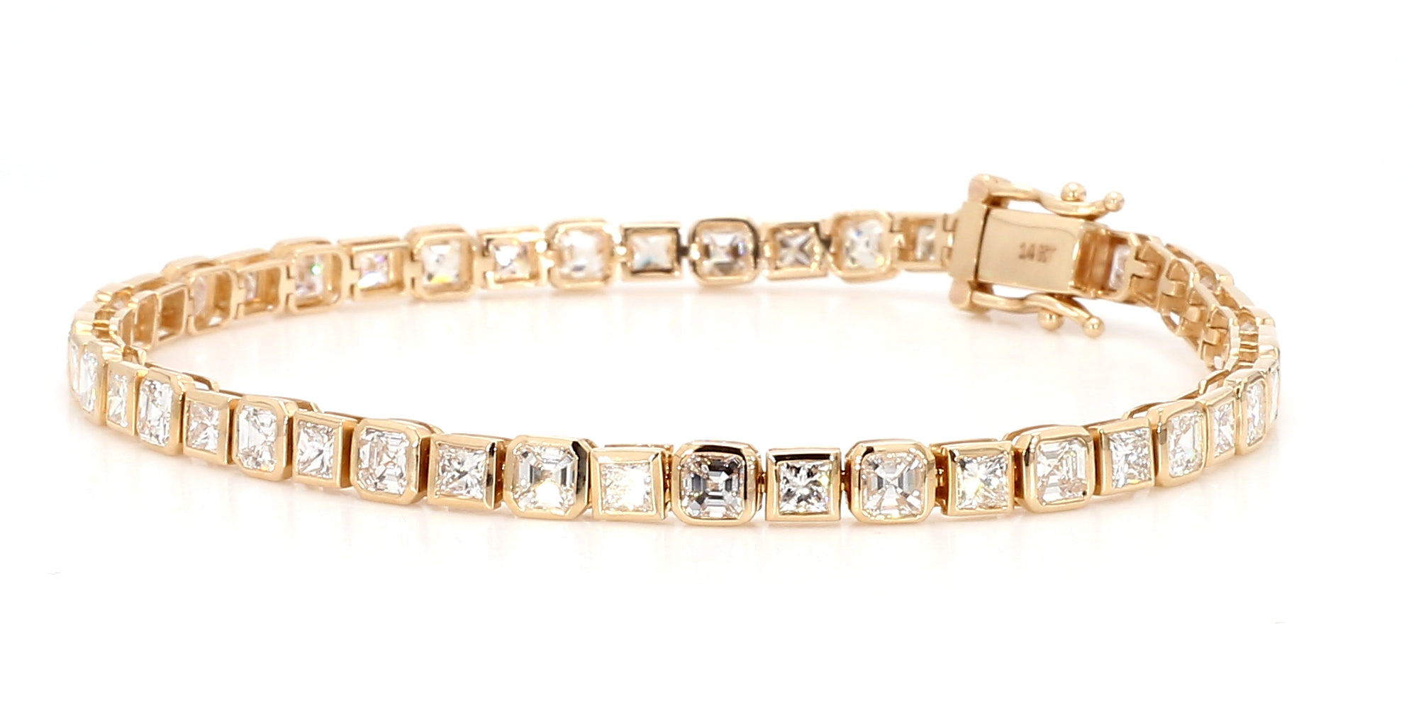 Natural White Asscher Diamond Bracelet