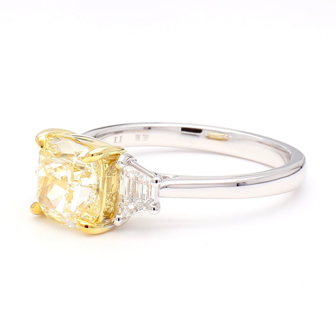 Natural Yellow Cushion Diamond Ring GIA Certified product image 2