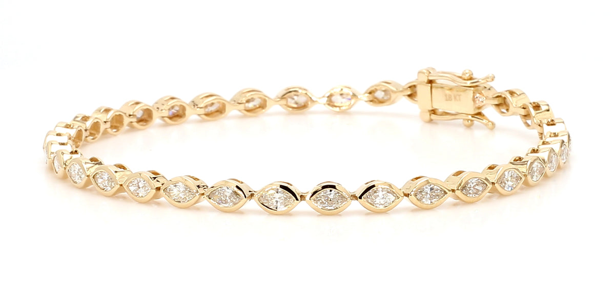 Natural White Marquise Diamond Bracelet