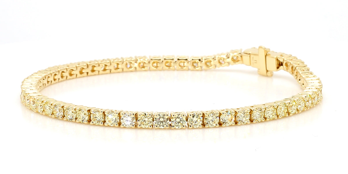 Natural Yellow Round Diamond Bracelet