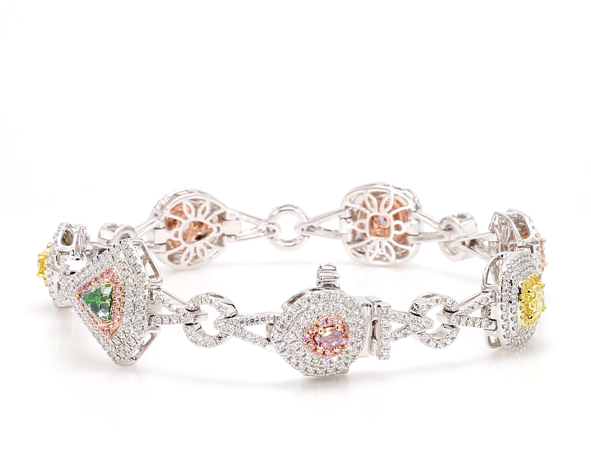Natural Blue Cushion Diamond Bracelet Gia Certified