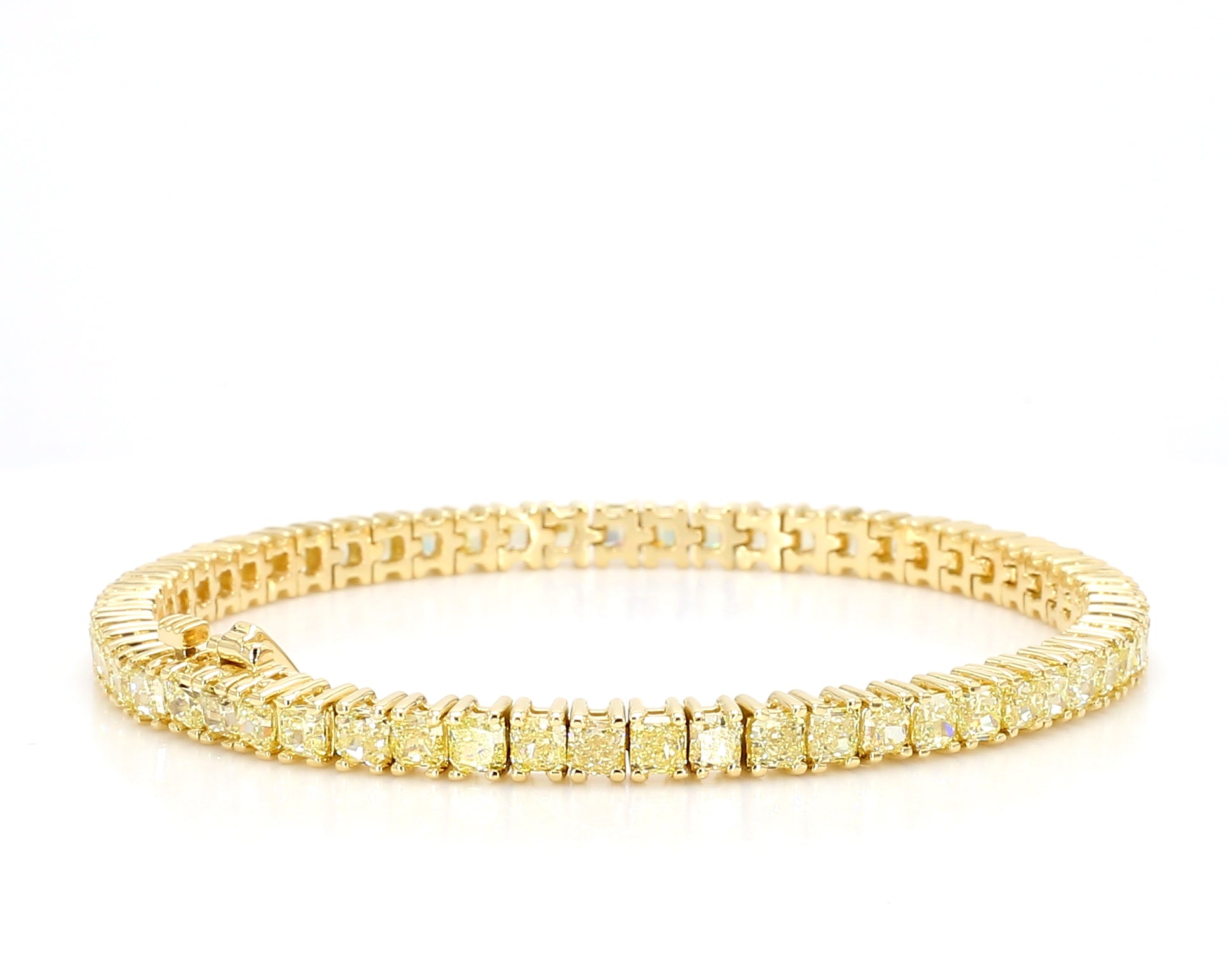 Natural Yellow Cushion Diamond Bracelet