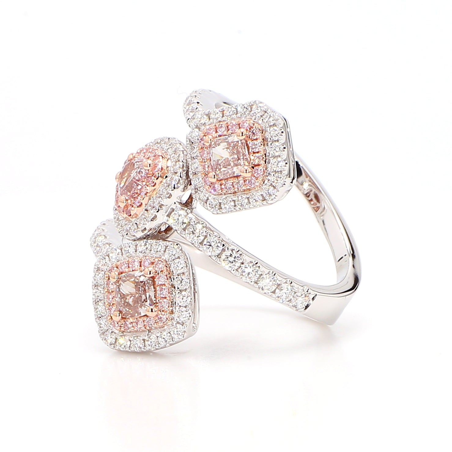 Natural Pink Diamond Crossover Ring | GIA CERTIFIED
