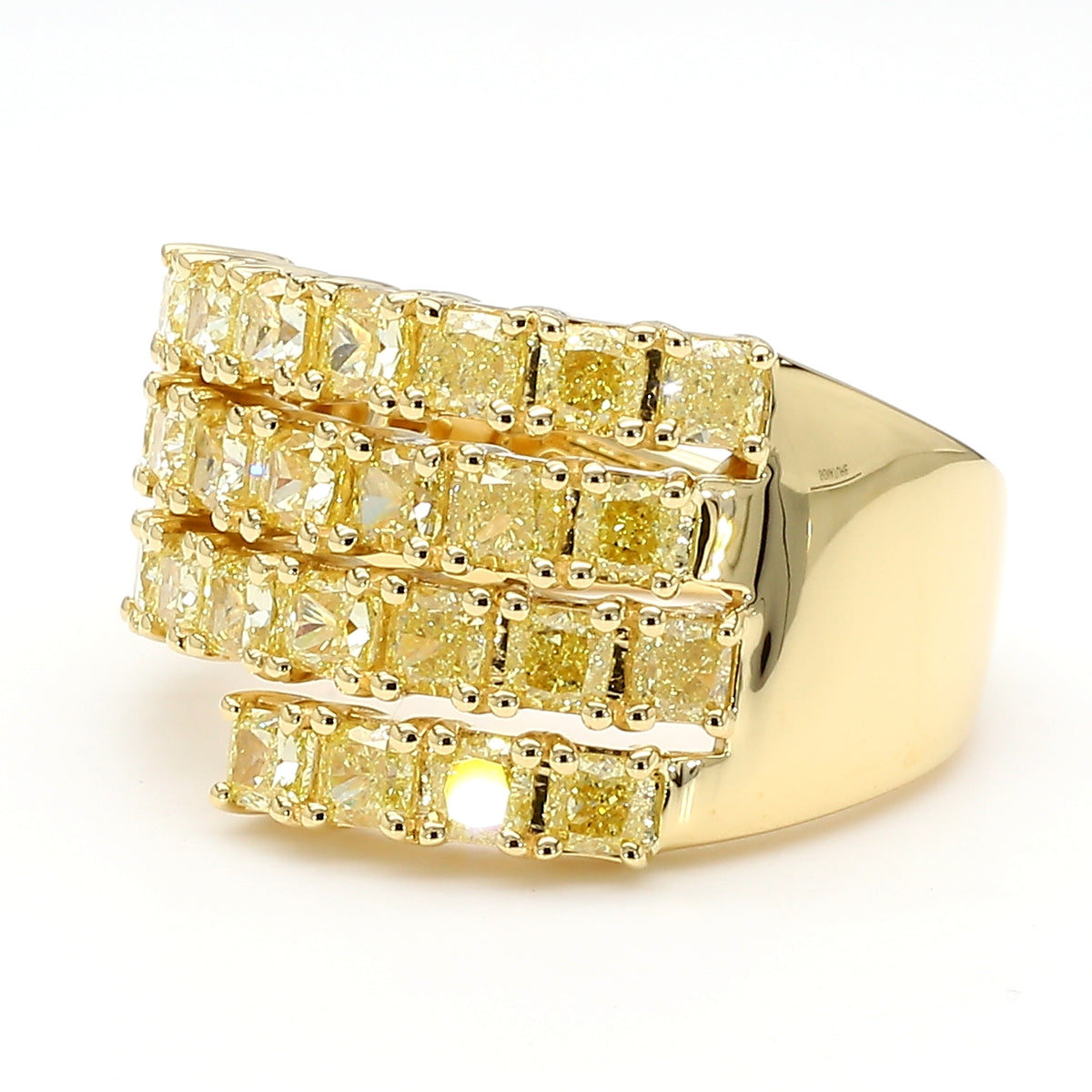 Natural Yellow Cushion Diamond Ring