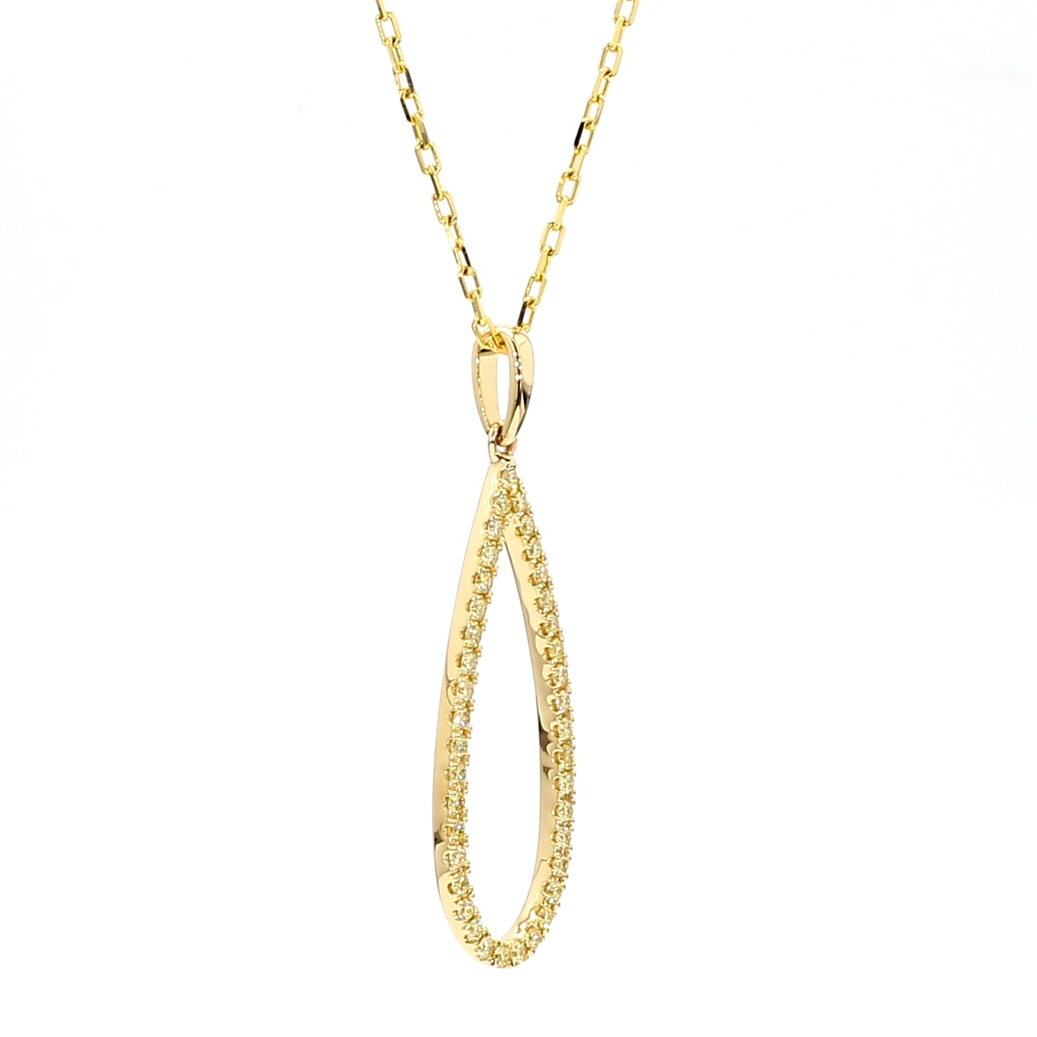 Natural Yellow Round Diamond Pendant