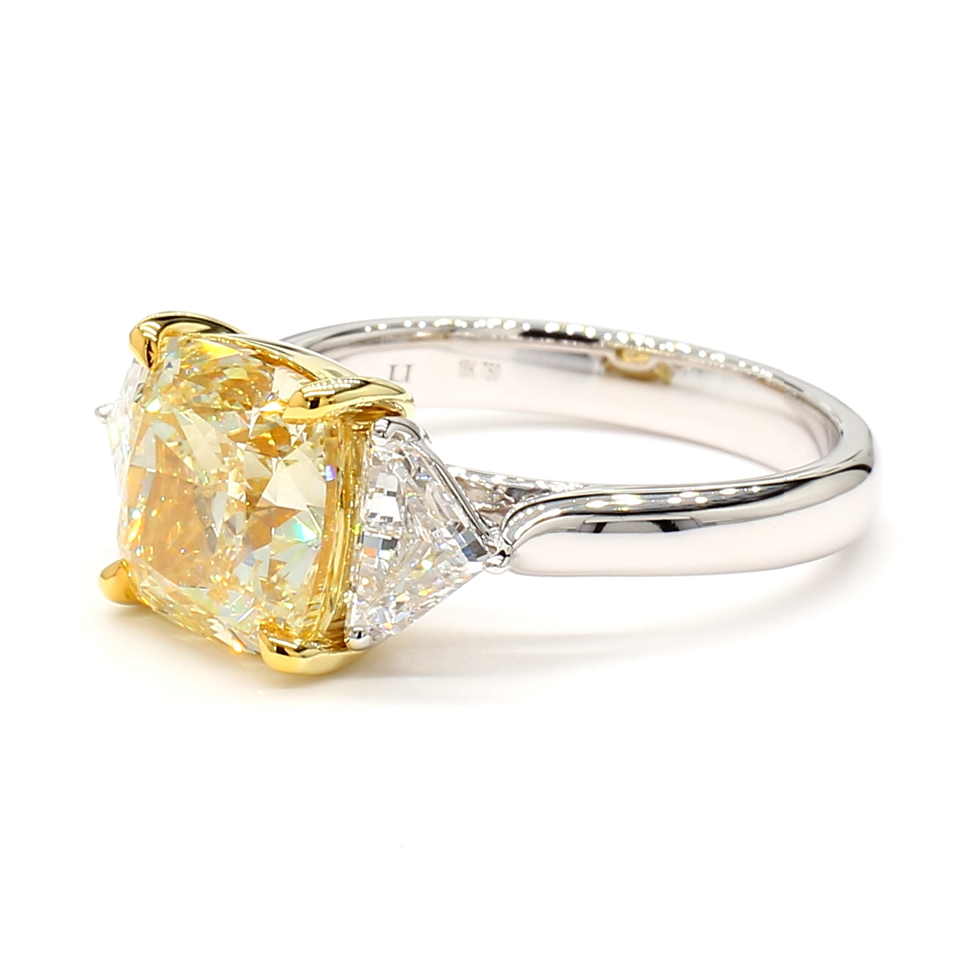 Natural Yellow Cushion Diamond Ring GIA Certified product image 2