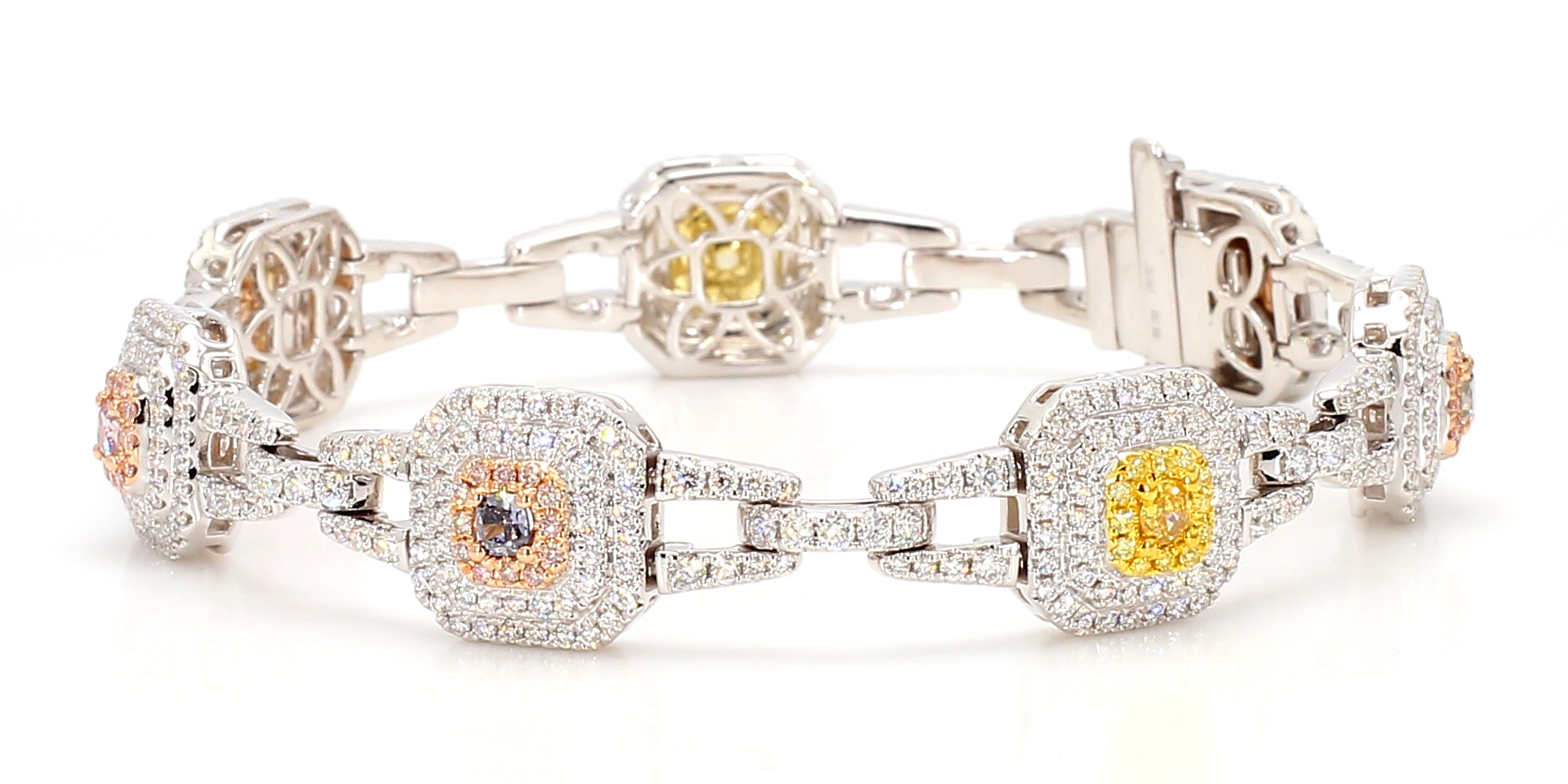 Natural Violet Cushion Diamond Bracelet Gia Certified