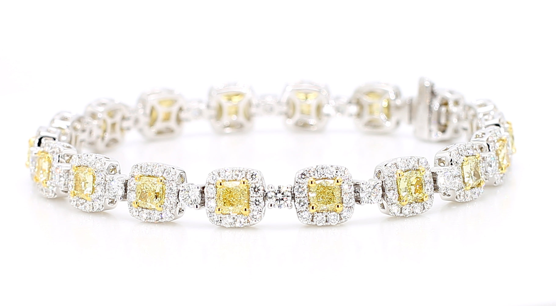 Natural Yellow Cushion Diamond Bracelet