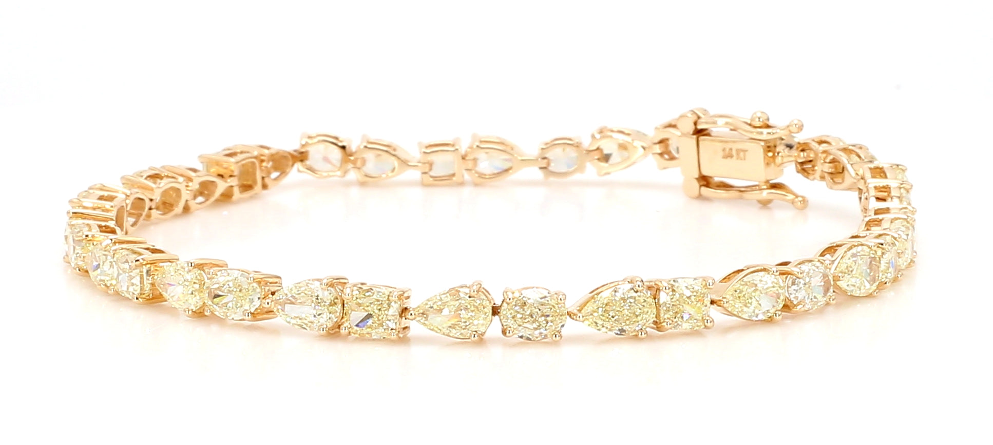 Natural Yellow Pear Diamond Bracelet