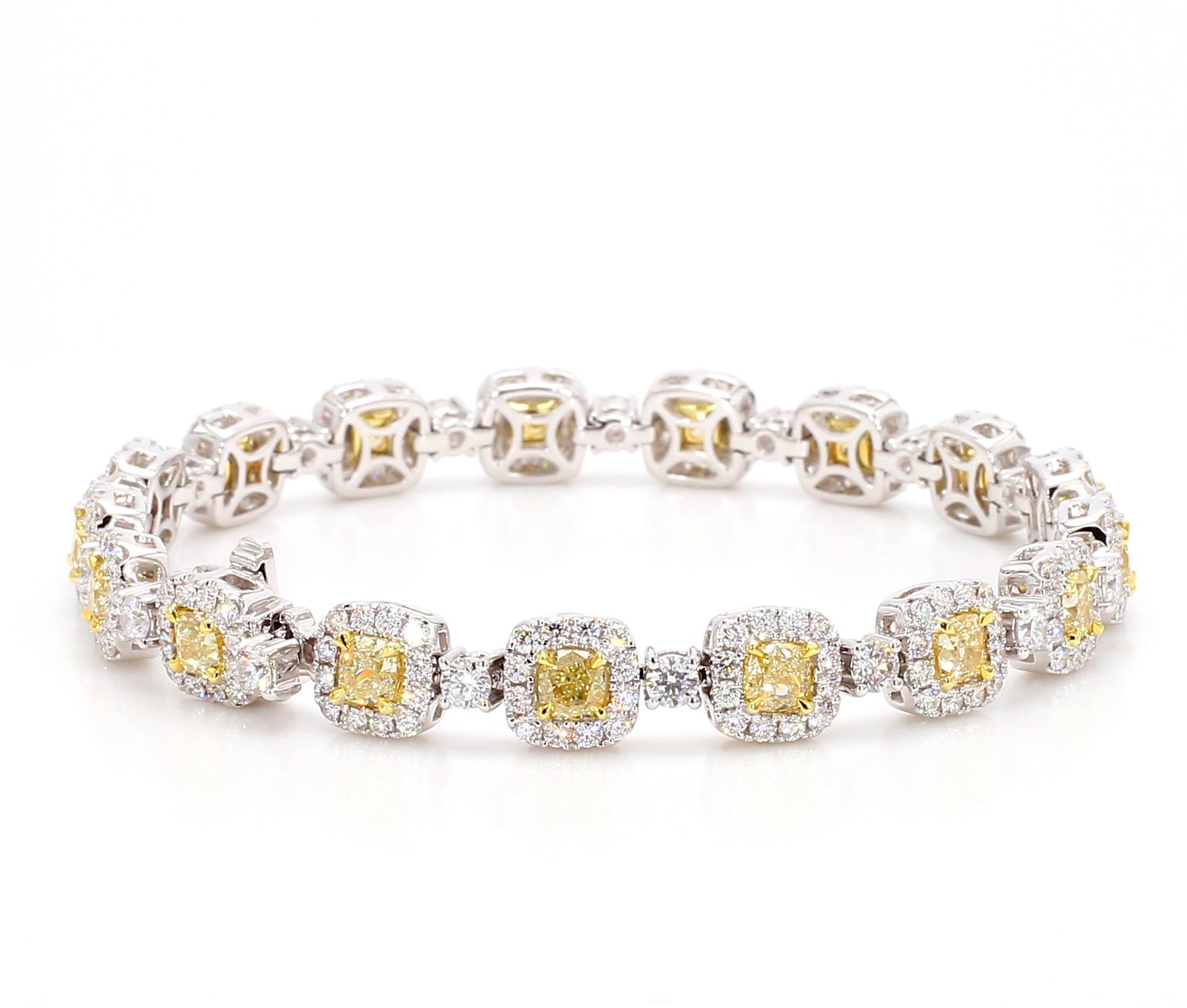 Natural Yellow Cushion Diamond Bracelet