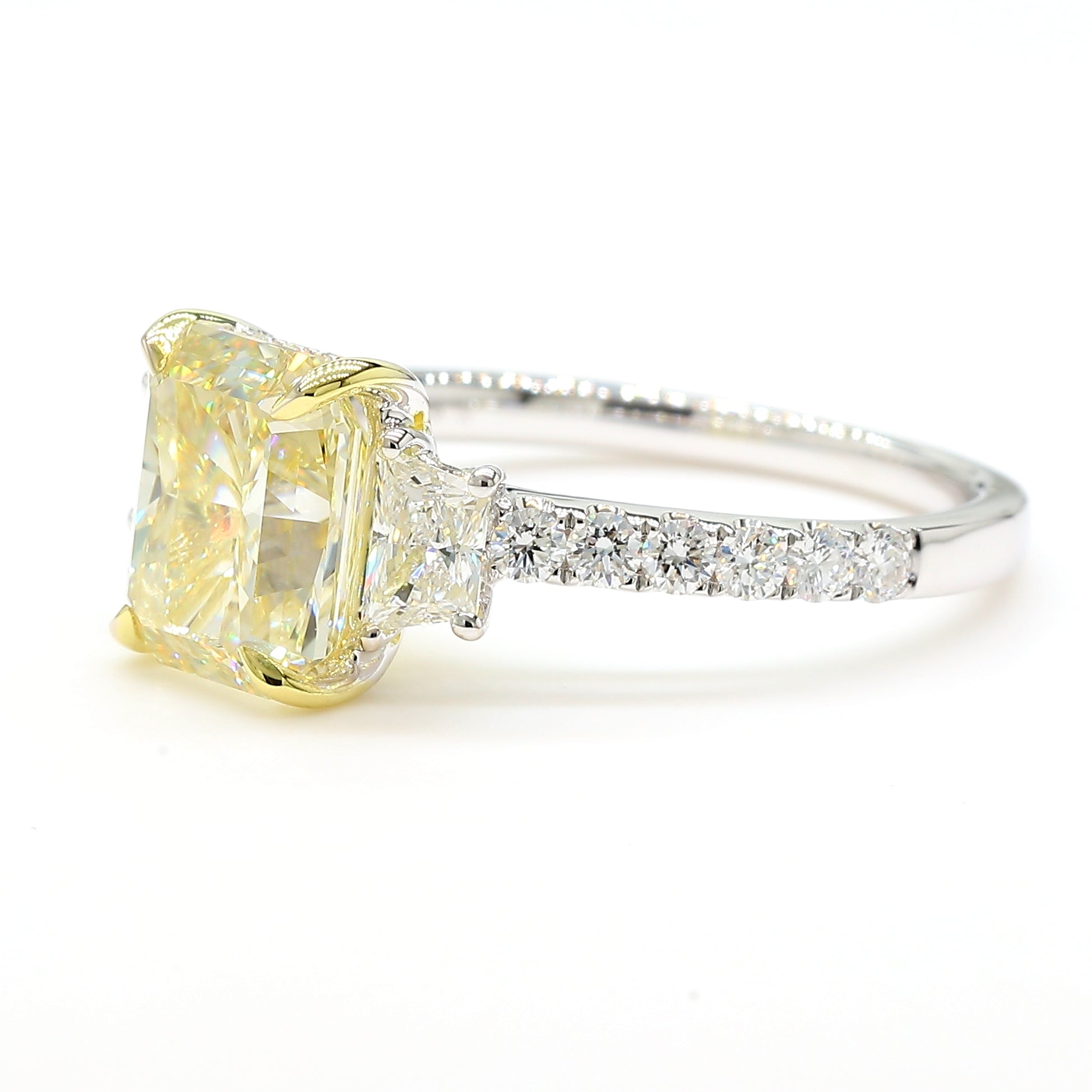 Natural Yellow Radiant Diamond Ring GIA Certified product image 2