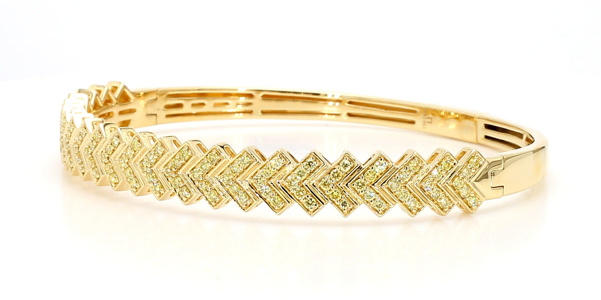 Natural Yellow Round Diamond Bracelet
