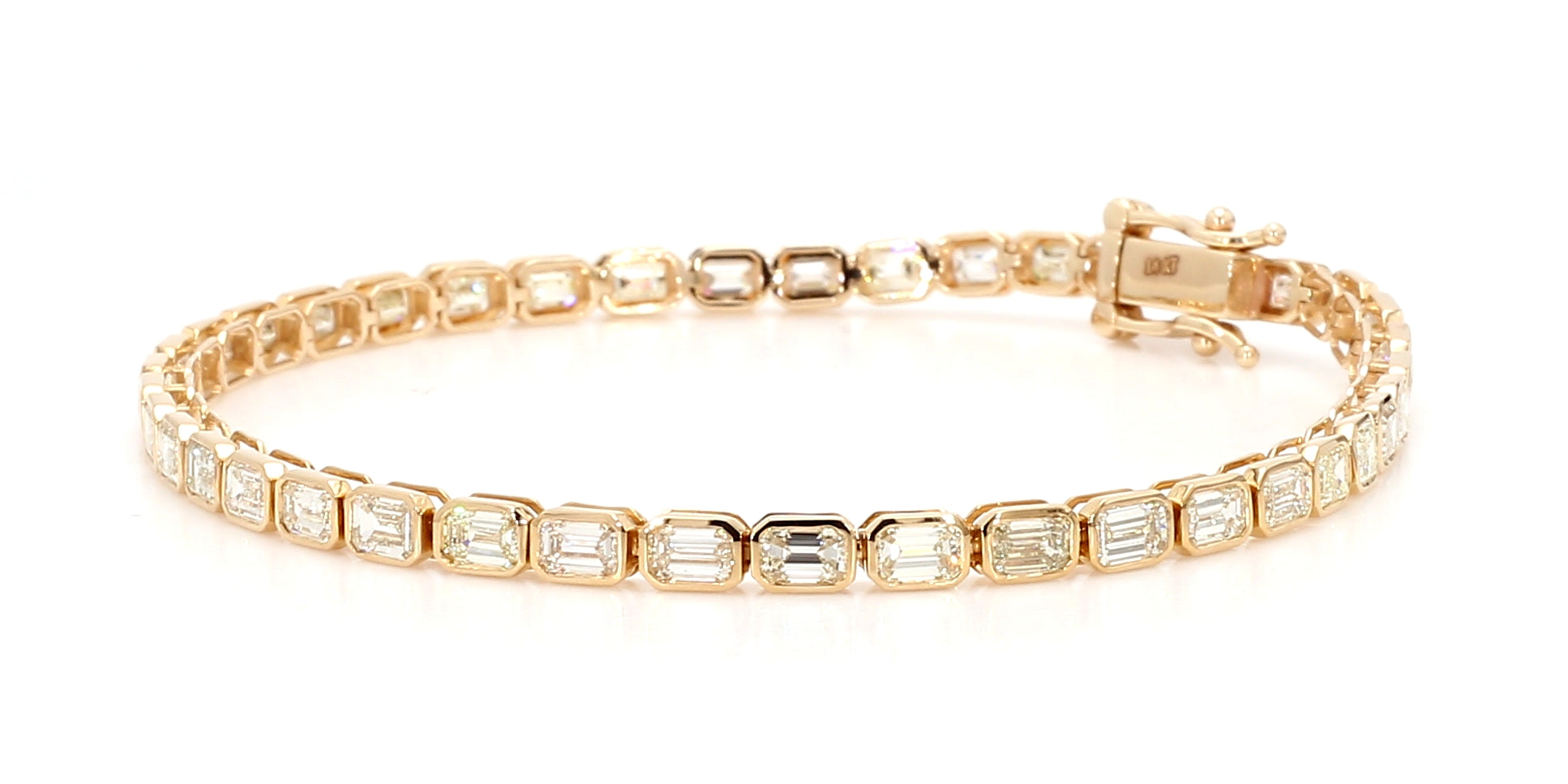 Natural White Emerald Diamond Bracelet